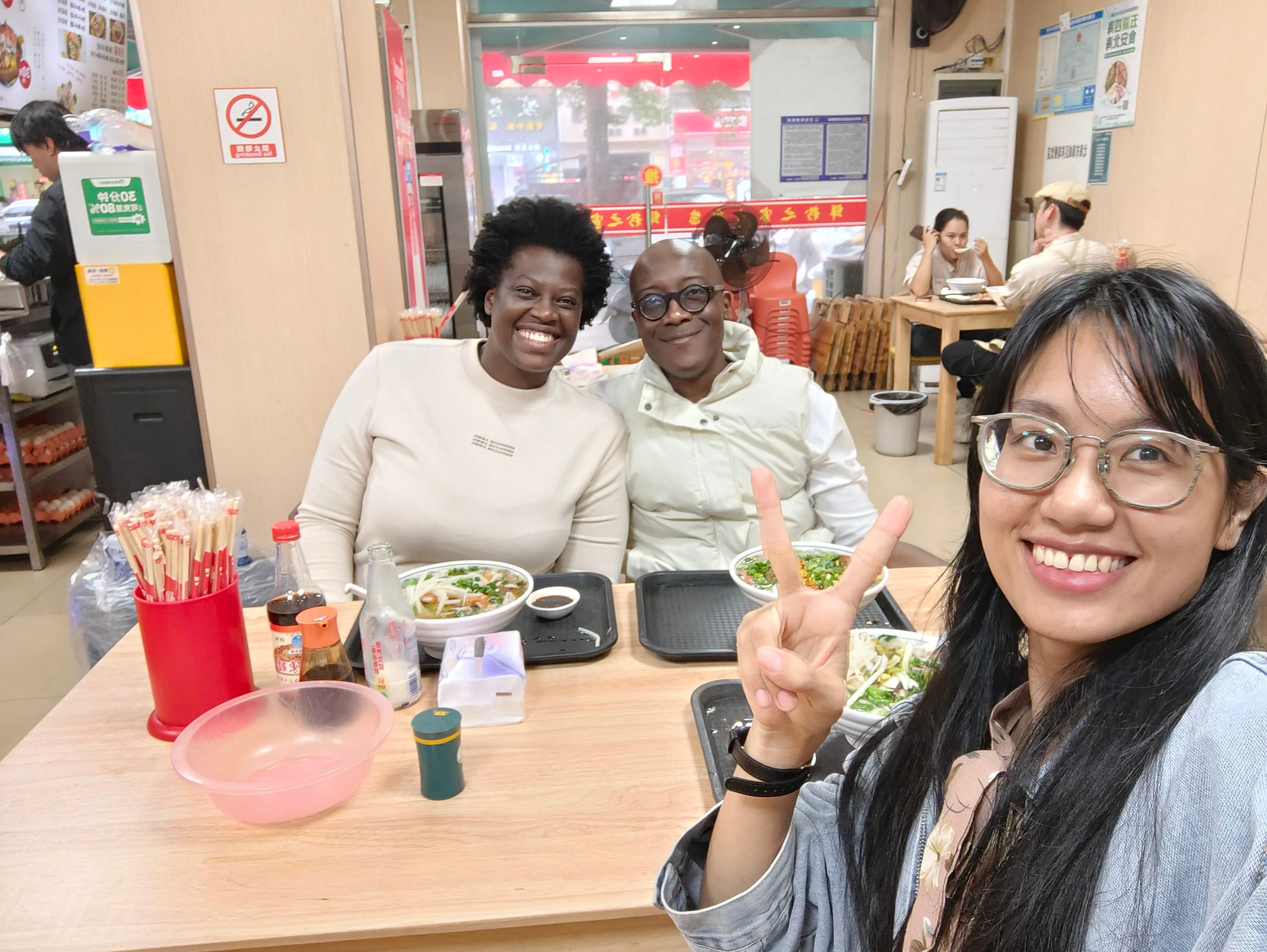 Students making dumplings together after class